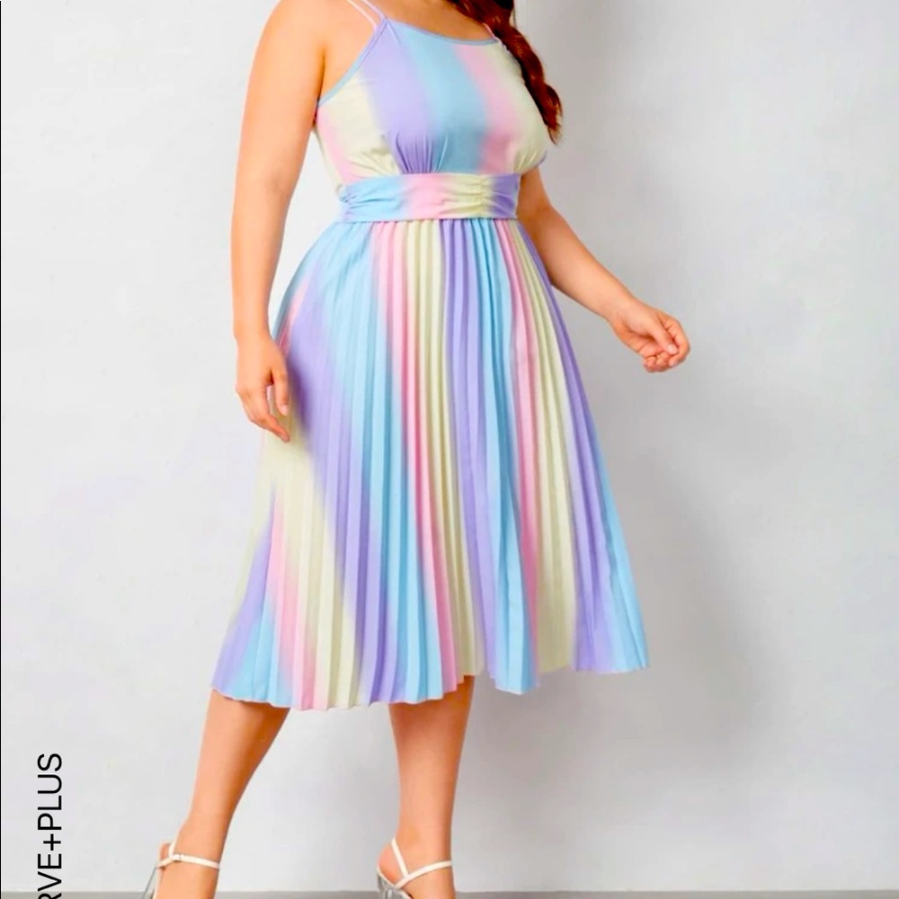 Ombré Pleated Cami Dress